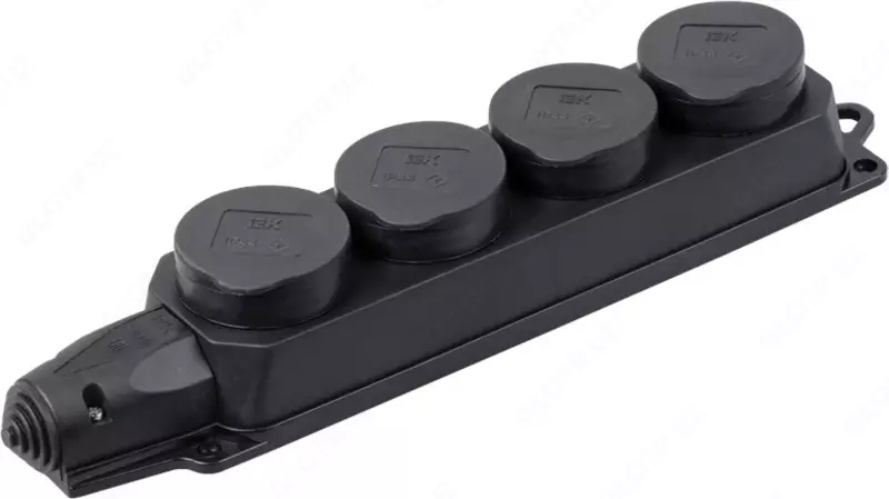 Розетка (колодка) 4-местная РБ34-1-0м с защитными крышками IP44 ОМЕГА IEK