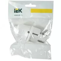  Вилка разборная прямая ВПп10-01-Ст с заземляющим контактом 16А белая IEK - 