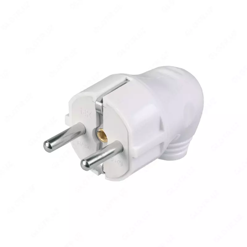 Demontaj qilinadigan burchakli vilka VPu11-01-St topraklama kontakti 16A oq IEK