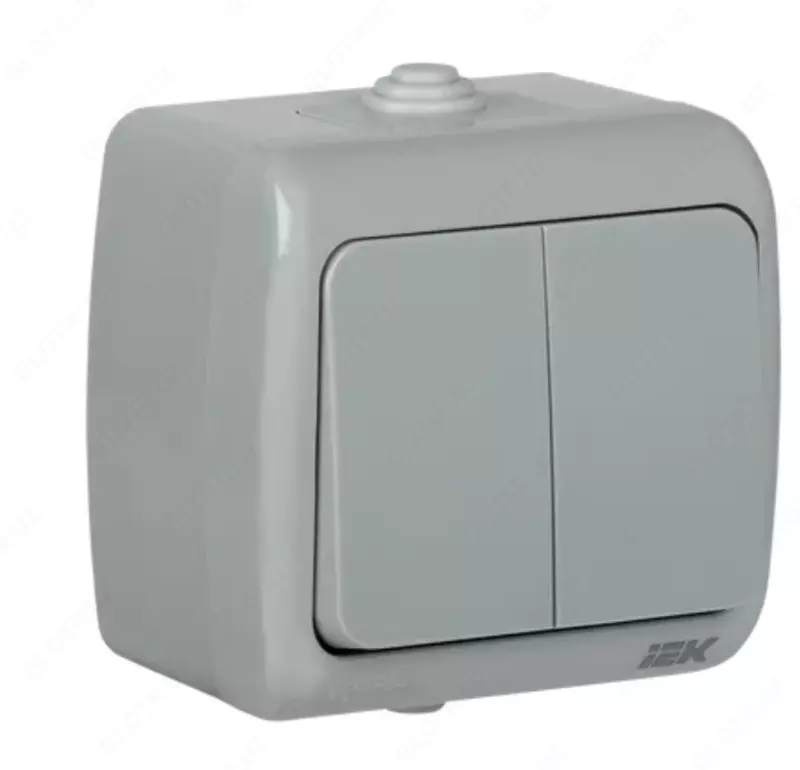 Выключатель 2-клавишный для открытой установки ВС-20-2-0-А 10А IP54 AQUATIC IEK