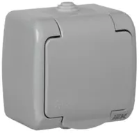  РСш12-2-А Розетка одноместная с заземлением и крышкой для открытой установки 16А IP54 AQUATIC IEK - 