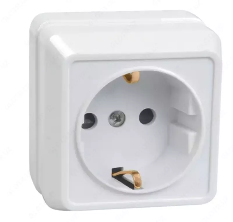  Розетка 1-местная с з/к для открытой установки РС20-3-ОБ 16А OKTAВA IEK  белый - 