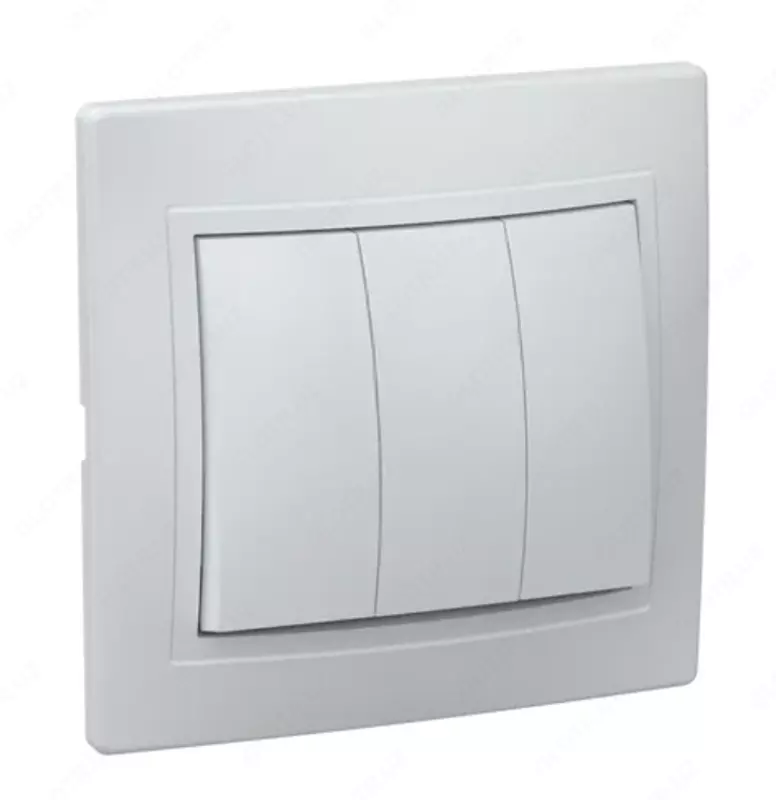 Выключатель 3-клавишный ВС10-3-0-КБ 10А КВАРТА IEK  белый