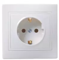 Розетка 1-местная c з/к без защитной шторки РС10-3-КБ 16А КВАРТА IEK  белый