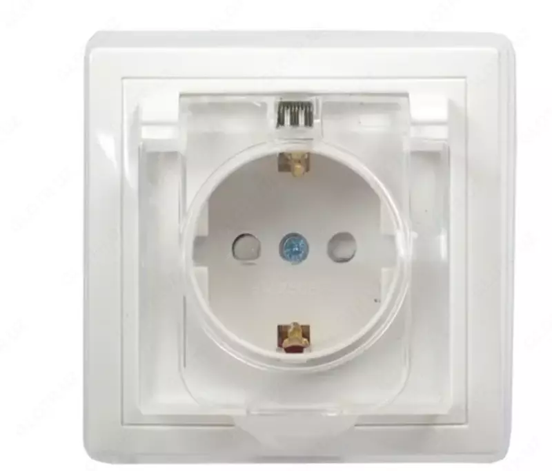 Розетка 1-местная c з/к  с защитной шторкой и крышкой РСбш10-3-ККБ-44 16А IP44 КВАРТА IEK  белый