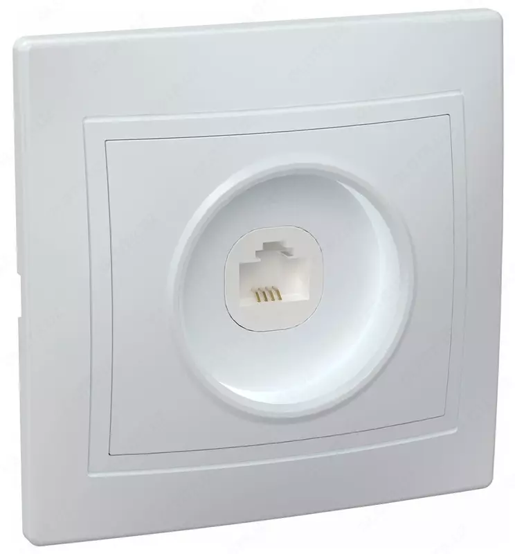 Yagona telefon rozetkasi RT10-KB QUARTA IEK  oq