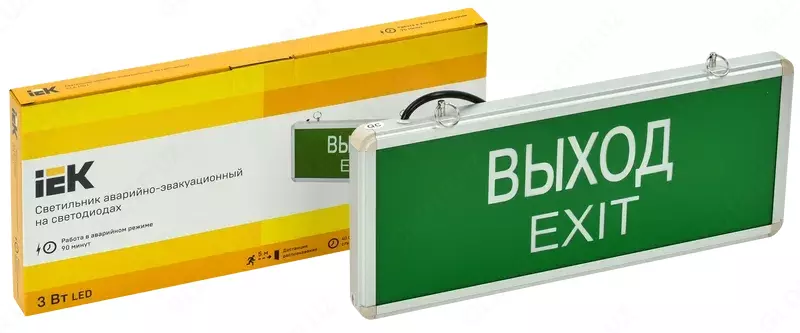  Favqulodda chiroq CCA1001 LEDli  1 5 soat  3 Vt  bir tomonlama EXIT IEK - 