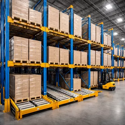 Гравитационные паллетные стеллажи