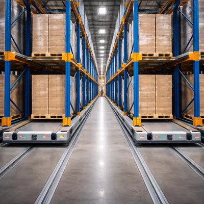 Передвижные (мобильные) паллетные стеллажи