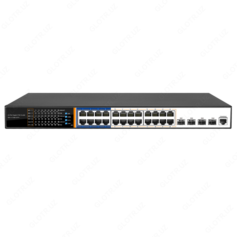 Управляемый коммутатор HORED PS2024G-24 Gigabit Port PoE с поддержкой источника питания AI - 3 335 000 сум