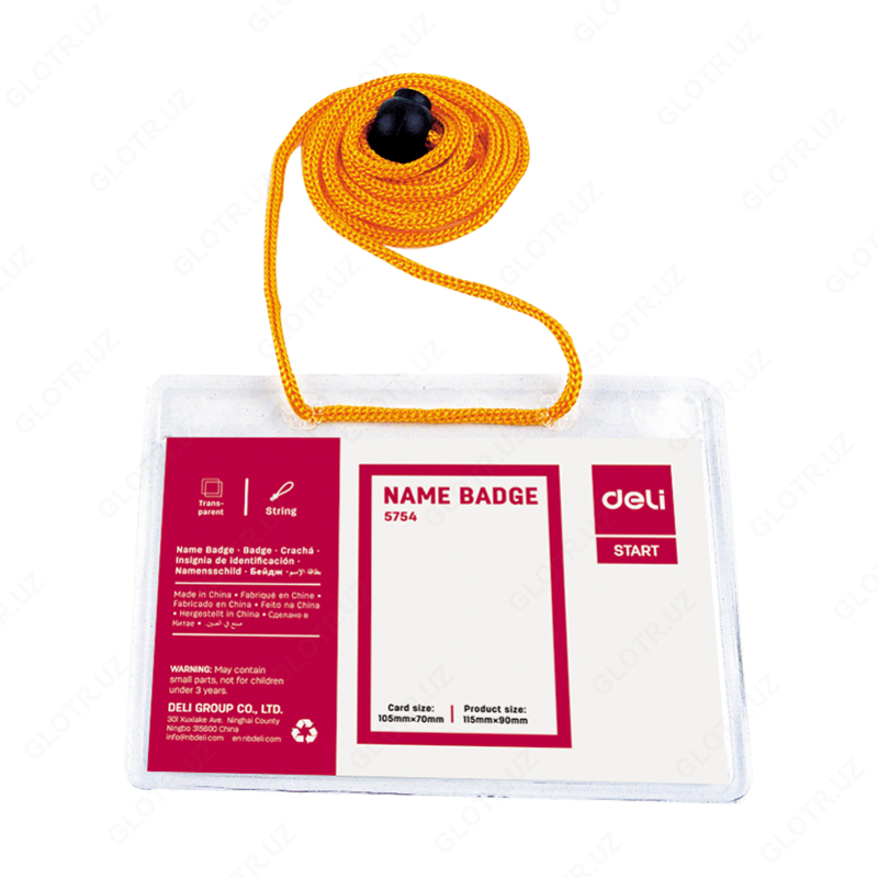 Упаковка бейджов на шнурке Deli E5754