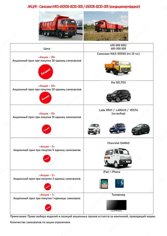 Самосвал МАЗ-650108-8230-000 - 670 000 000 сум