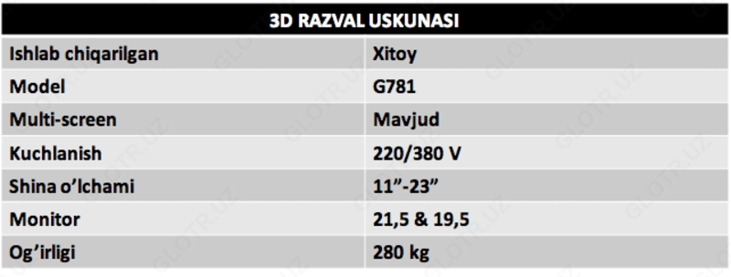 78 957 318 сум Стенд для развал схождения колес по 3D технологии AF-D3
