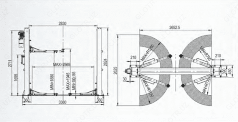 22 730 137 сум Двухстоечное подъемное оборудование AF-4000B