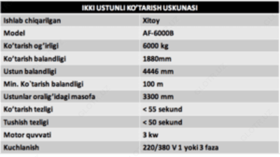 Двухстоечное подъемное оборудование AF-4000B Только в розницу