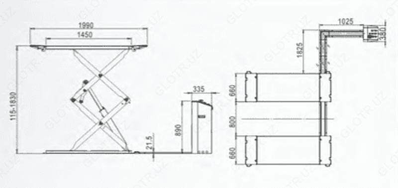 22 781 171 сум Ножничный подъемник гидравлический AF-S3000