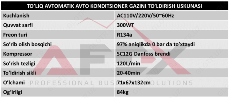 AF-SD7 konditsioneriga yonilg'i quyish uskunasi - 40 810 812 so'm