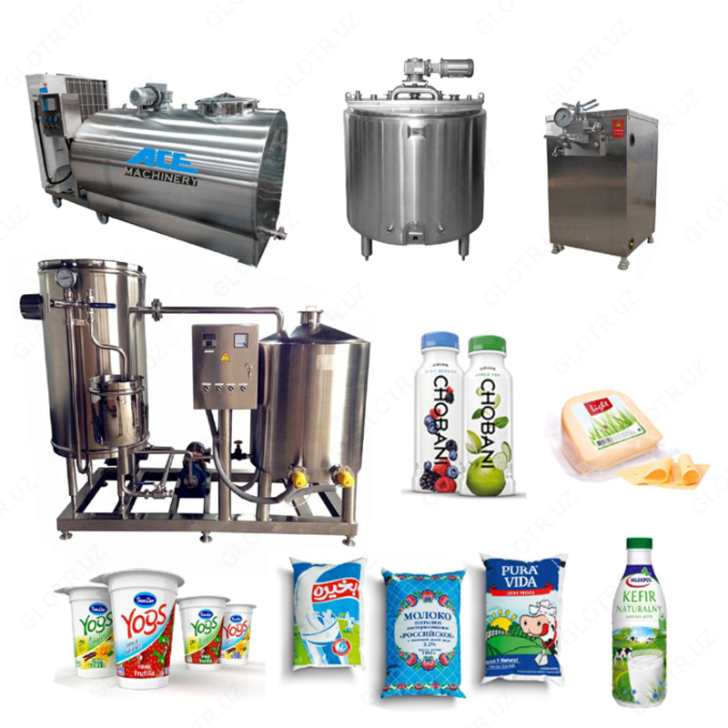 Sutni qayta ishlash va sut ishlab chiqarish liniyasi