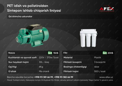 Линия по производству синтепона из ПЭТ-бутылок и полистирола AFEX Group