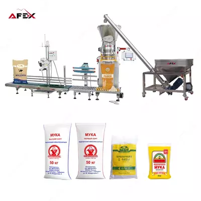 Линия для упаковки муки и порошкообразных продуктов 10-50 кг