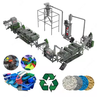 Линия по очистке и переработке твердых полиэтиленовых и полипропиленовых пластиков