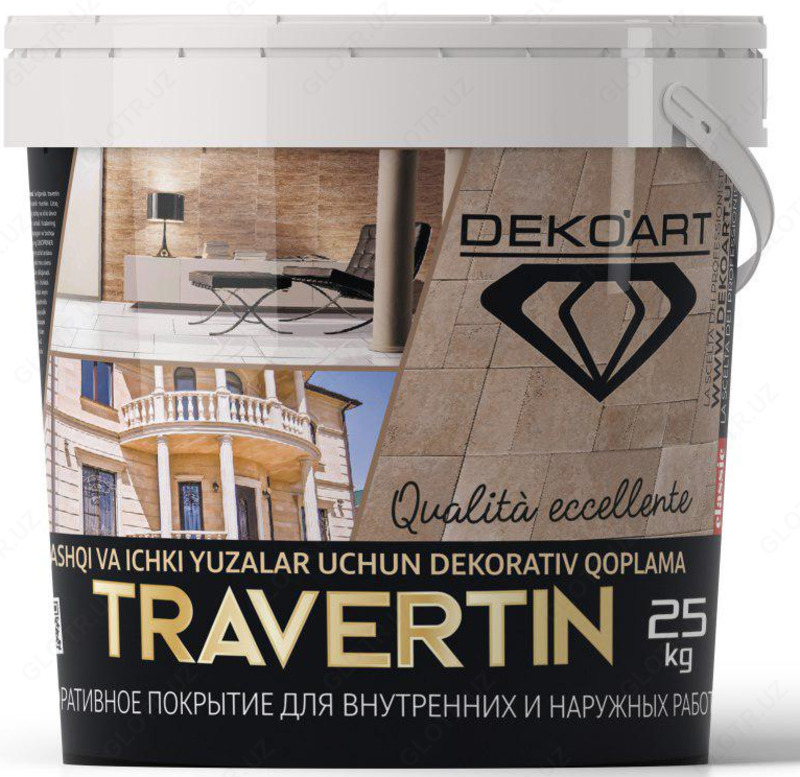 Травертин DEKO`ART TRAVERTIN (Темные тона 1  ведро-25 kg)