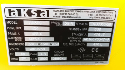 AKSA AD330 - 300 000 000 сум / шт.