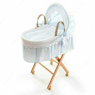 Детская кроватка-люлька (беловато-голубая)