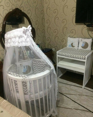 Детская кроватка-люлька (беловато-серая) - 2 900 000 сум / шт.