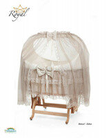 Детская кроватка-люлька (коричнево-белая)