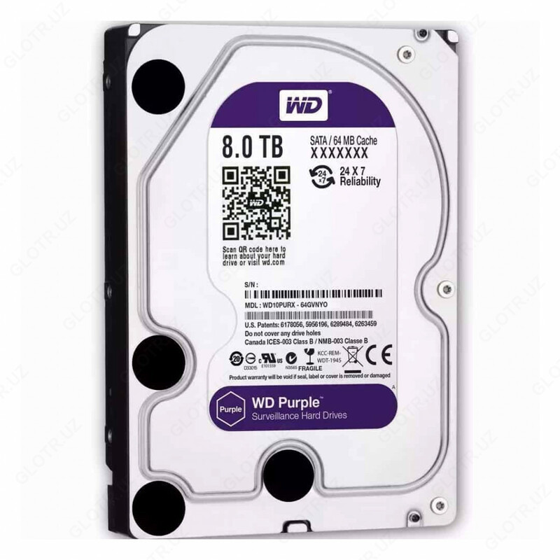 Жёсткий диск для видеонаблюдения  WD - Purple HDD 8Tb