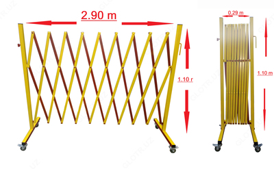 Раздвижные и стационарные дорожные ограждения.
