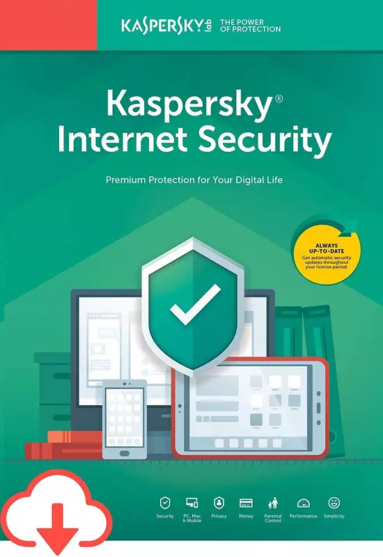 Kaspersky Internet Security. 5 ta qurilma uchun 1 yillik litsenziya