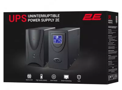  2E UPS ED850 850 VA / 480 W LED Chakana savdo