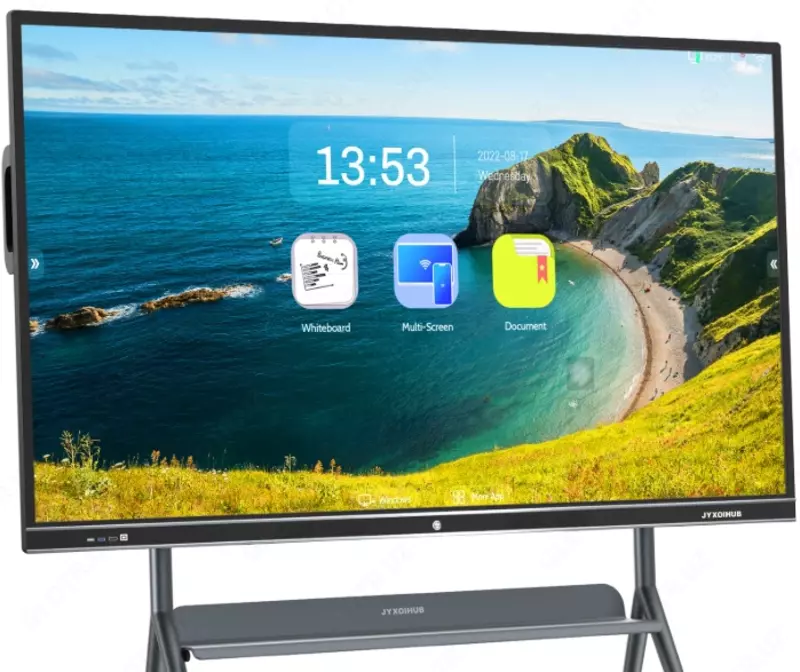  POWER TOUCH 86 dyuymli interaktiv sensorli panel OPS va mobil stend bilan Chakana savdo