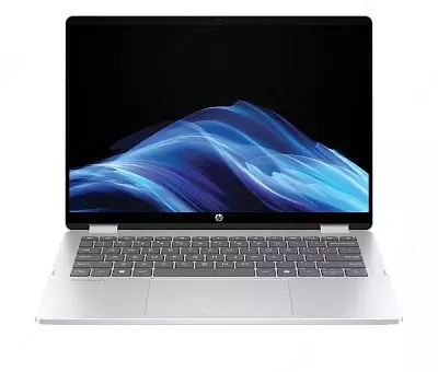HP OmniBook 5 Flip x360 - 14 dyuymli 2K IPS Touch, Intel Core 5 120U, 8 GB LPDDR5, SSD 512 GB, Intel Graphics, FreeDOS 3.0, Glacier Silver BY9H5EA