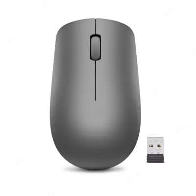 Lenovo 530 Wireless Mouse — Graphite rangli simsiz sichqoncha, 2,4 GHz, optik sensor, USB qabul qilgich (GY50Z49089)
