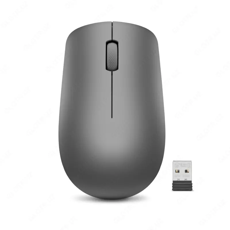 Lenovo 530 Wireless Mouse — Graphite rangli simsiz sichqoncha, 2,4 GHz, optik sensor, USB qabul qilgich (GY50Z49089)