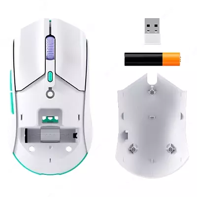 Игровая беспроводная мышь HyperX Pulsefire Haste 2 Core Wireless — White, 2,4 ГГц, Bluetooth, USB, RGB 8R2E7AA
