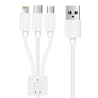 14 355.9 сум / шт. 3 в 1 USB кабель - 1.2 м