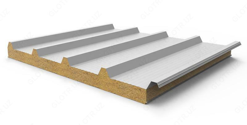 Кровельная сэндвич-панель из базальта 75 мм