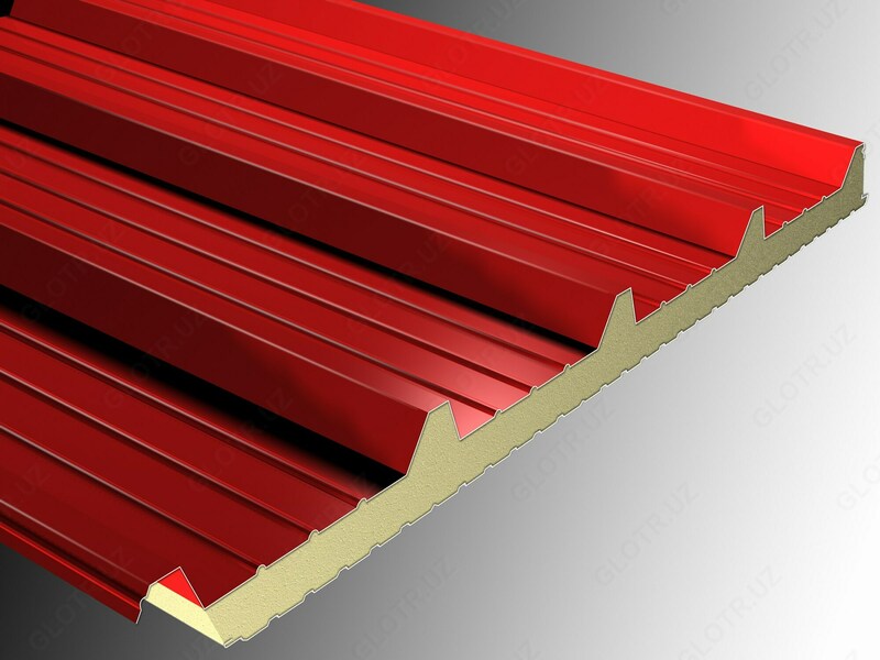 Кровельная сэндвич-панель из базальта 75 мм