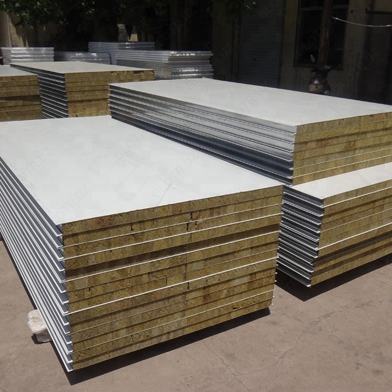 Стеновой сэндвич панель с базальтовым утеплителем, 100 мм. (толщина метала 0,4мм Российский)