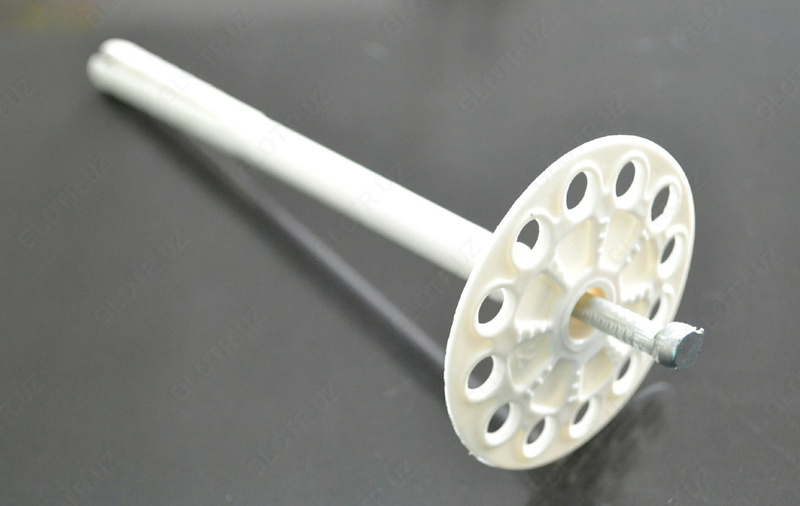  Тарельчатый дюбель (крепеж) для теплоизоляционных материалов 10*125 мм - 