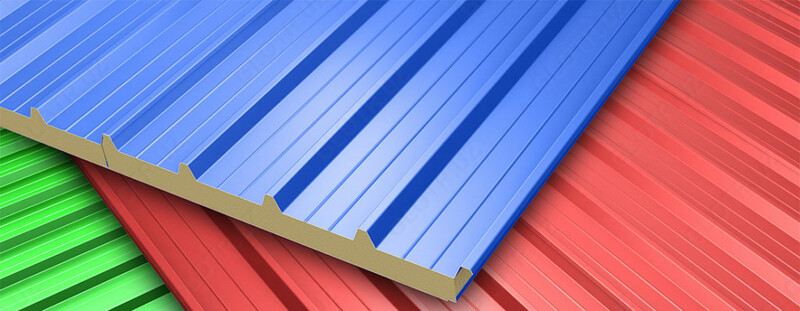 Кровельная сэндвич-панель с базальтовым утеплителем, 75 мм ( толщина метала 0,4 мм Российский)