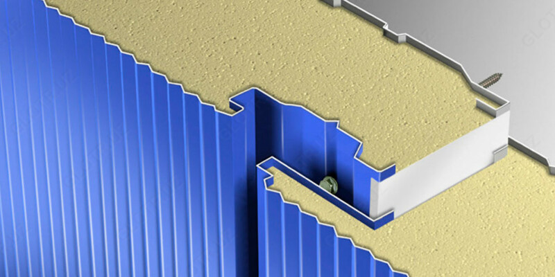 Стеновая сэндвич-панель с базальтовым утеплителем  75 мм ( толщина метала 0 4 мм Российский)