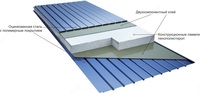  Стеновая сэндвич-панель с наполнителем Пенополистрол  100 мм ( толщина метала 0 4 мм Российский) - 