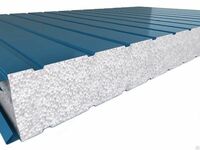  Стеновая сэндвич-панель с наполнителем Пенополистрол  50 мм ( толщина метала 0 4 мм Российский) - 