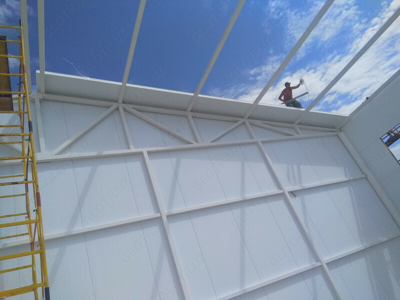 Стеновая сэндвич-панель с наполнителем Пенополистрол, 50 мм ( толщина метала 0,4 мм Российский)