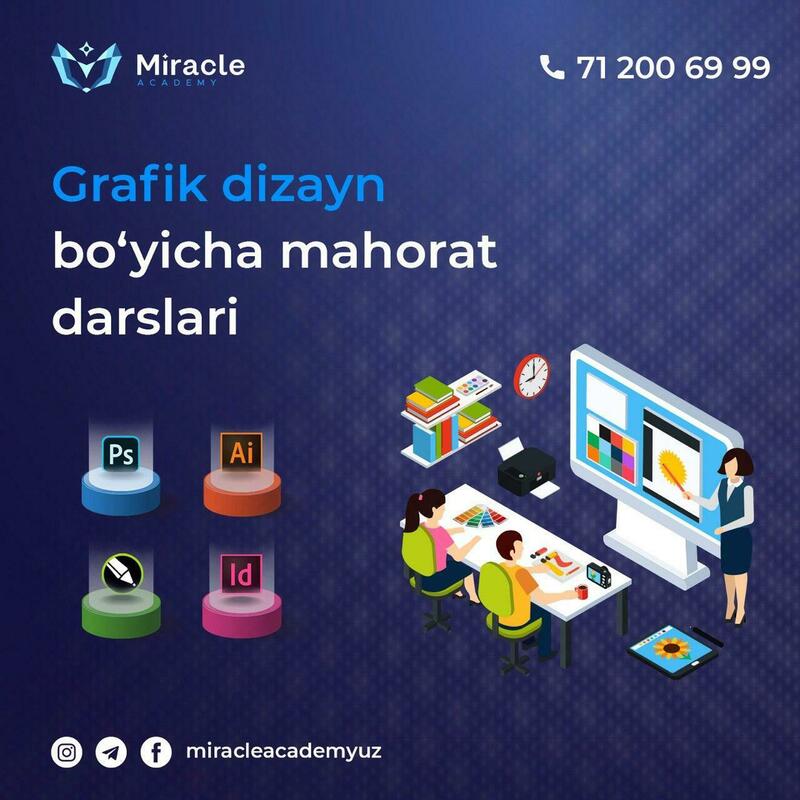 Hurmatli obunachilar! MIRACLE ACADEMY sizni grafika dizayni bo'yicha mutaxassislarning ochiq master-klassiga taklif qiladi